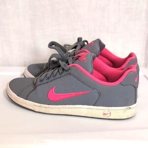 Nike Women's Court Tradition II Gray Pink Lace-Up Sneaker Size 7.5